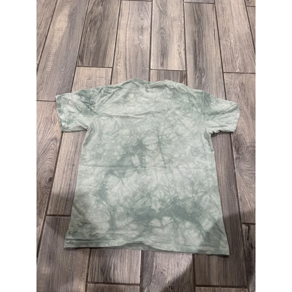 The Mountain Men's Peace Sign Butterfly Floral T-Shirt S Green Tie-Dye Cotton